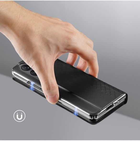 Dux Ducis Bril Läder Flip Wallet-fodral till Samsung Galaxy Z Fold5 5G - Svart