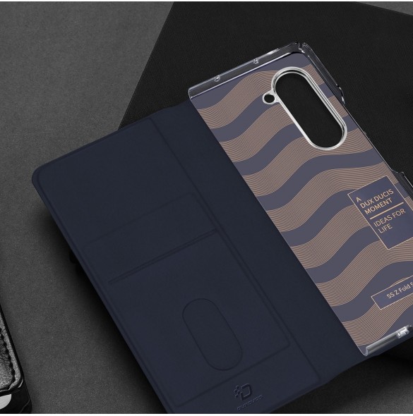 Dux Ducis Bril Läder Flip Wallet-fodral till Samsung Galaxy Z Fold5 5G - Blå