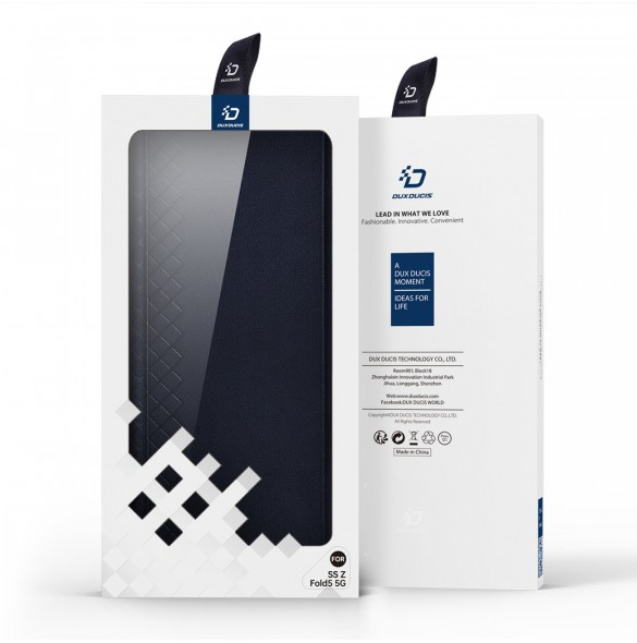Dux Ducis Bril Läder Flip Wallet-fodral till Samsung Galaxy Z Fold5 5G - Blå