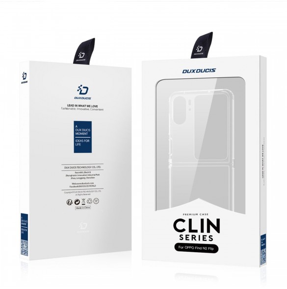 Dux Ducis Clin Fodral för Oppo Find N2 Flip Armor Fodral Bakstycke Transparent