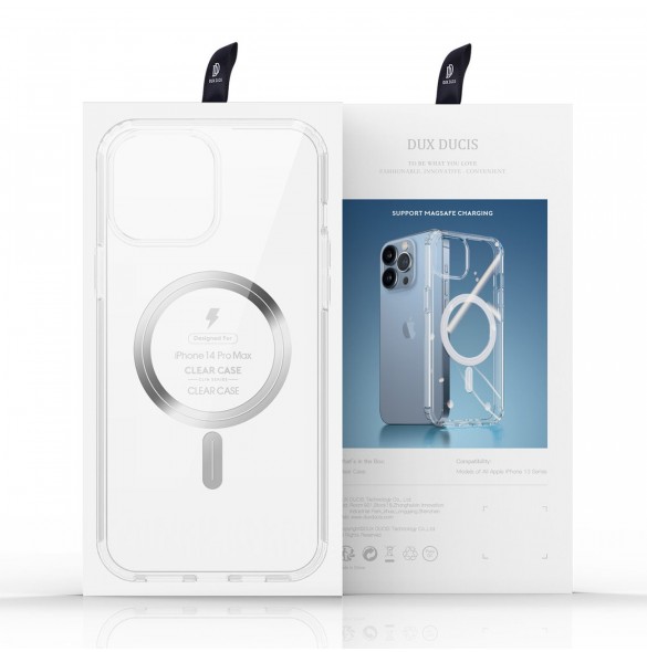 Dux Ducis Clin magnetfodral för iPhone 14 Pro Max Kompatibel med MagSafe transparent