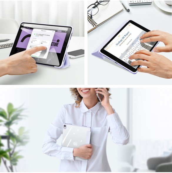 Dux Ducis Copa fodral för iPad 10,9'' 2022 (10 gen.) smart skalställ lila