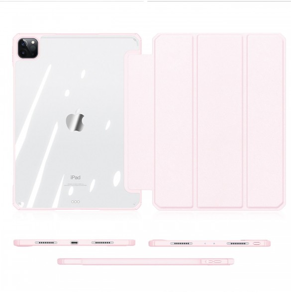 Dux Ducis Copa fodral för iPad Pro 11'' 2020 / iPad Pro 11'' 2018 / iPad Pro 11'' 2021 smart skal med stativ rosa