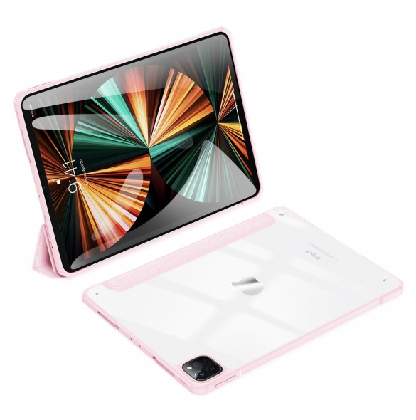 Dux Ducis Copa-fodral för iPad Pro 12,9'' 2021/2020/2018 smart skal med stativ rosa