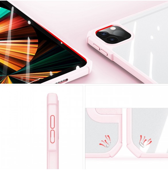 Dux Ducis Copa-fodral för iPad Pro 12,9'' 2021/2020/2018 smart skal med stativ rosa