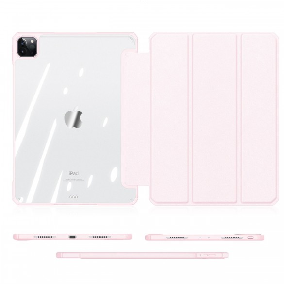 Dux Ducis Copa-fodral för iPad Pro 12,9'' 2021/2020/2018 smart skal med stativ rosa