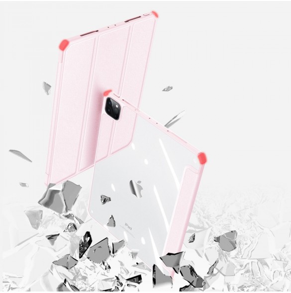 Dux Ducis Copa-fodral för iPad Pro 12,9'' 2021/2020/2018 smart skal med stativ rosa