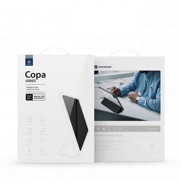 Dux Ducis Copa-fodral för iPad Pro 12,9'' 2021/2020/2018 smart skal med stativ rosa