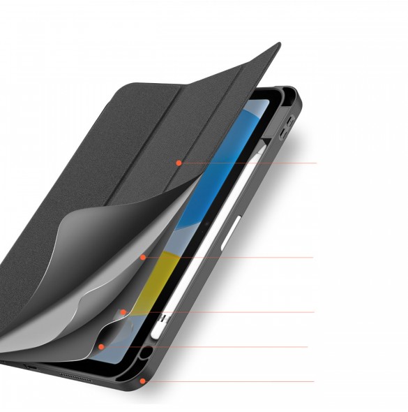 Dux Ducis Domo fodral iPad 10,9'' 2022 (10 gen.) smart skalställ svart