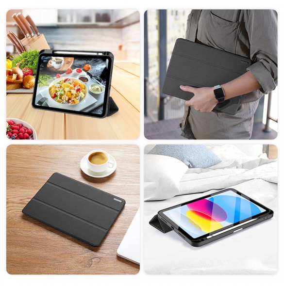 Dux Ducis Domo fodral iPad 10,9'' 2022 (10 gen.) smart skalställ svart