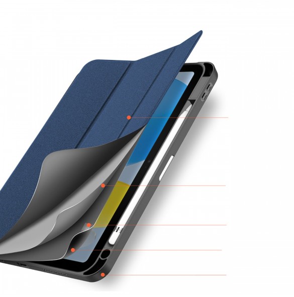 Dux Ducis Domo fodral iPad 10,9'' 2022 (10 gen.) smart skalställ blå