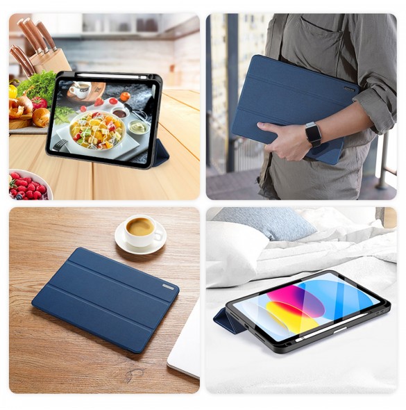 Dux Ducis Domo fodral iPad 10,9'' 2022 (10 gen.) smart skalställ blå