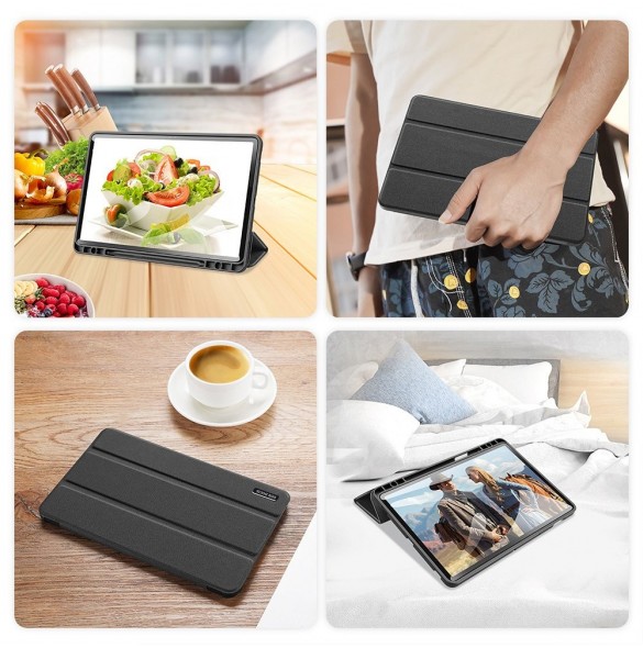 DUX DUCIS Domo surfplatta med flervinklat stativ och smart sömnfunktion för Samsung Galaxy Tab S7 11'' svart