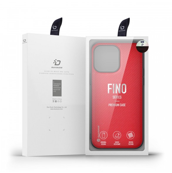 Dux Ducis Fino fodral och nylonskal till iPhone 14 Pro röd