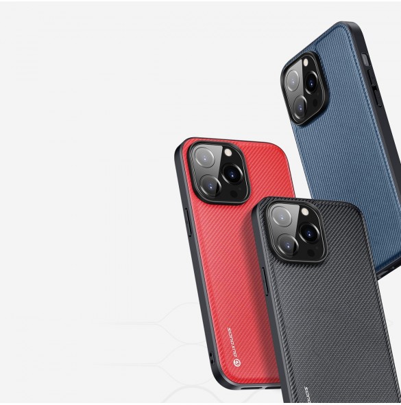 Dux Ducis Fino fodral och nylonskal till iPhone 14 Pro röd