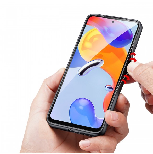 Dux Ducis Fino fodral täckt med nylonmaterial för Xiaomi Redmi Note 11 Pro 5G / 11 Pro blå