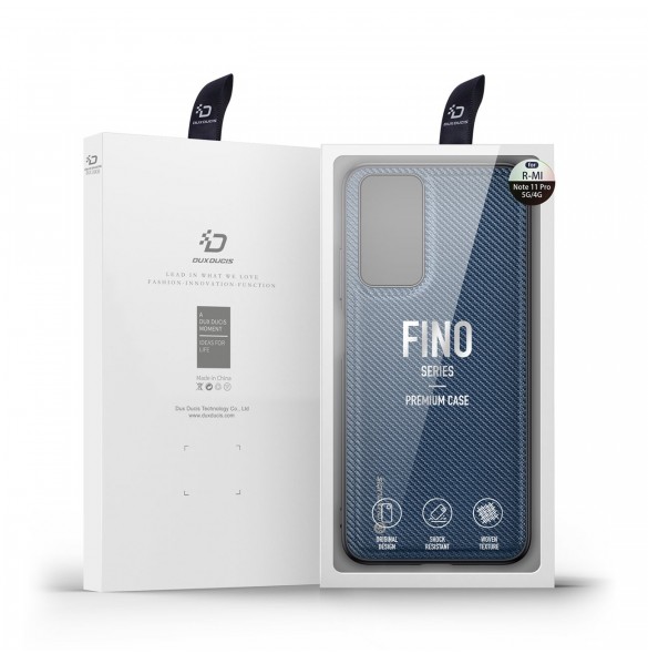 Dux Ducis Fino fodral täckt med nylonmaterial för Xiaomi Redmi Note 11 Pro 5G / 11 Pro blå