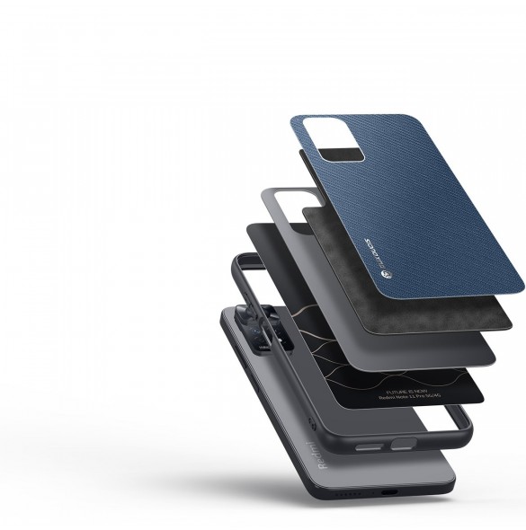Dux Ducis Fino fodral täckt med nylonmaterial för Xiaomi Redmi Note 11 Pro 5G / 11 Pro blå