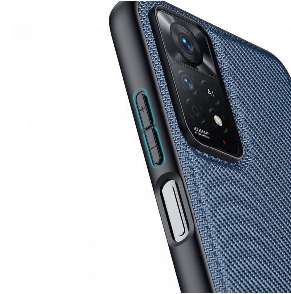 Dux Ducis Fino fodral täckt med nylonmaterial för Xiaomi Redmi Note 11 Pro 5G / 11 Pro blå