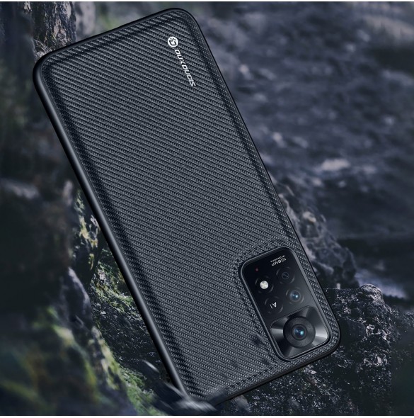 Dux Ducis Fino fodral täckt med nylonmaterial för Xiaomi Redmi Note 11 Pro 5G / 11 Pro blå