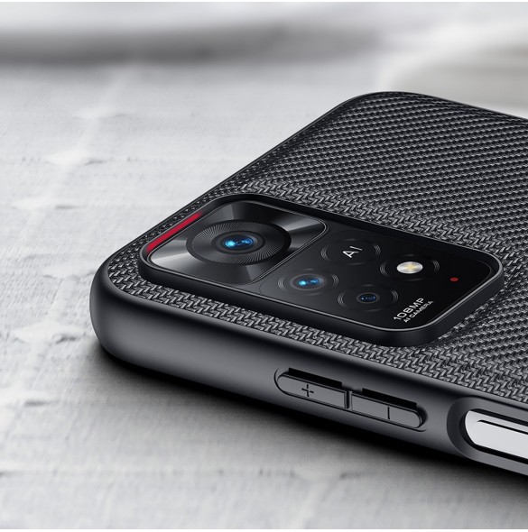 Dux Ducis Fino fodral täckt med nylonmaterial för Xiaomi Redmi Note 11 Pro 5G / 11 Pro blå