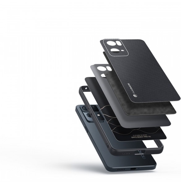 Dux Ducis Fino fodral täckt med nylonmaterial Oppo Reno7 Pro 5G svart