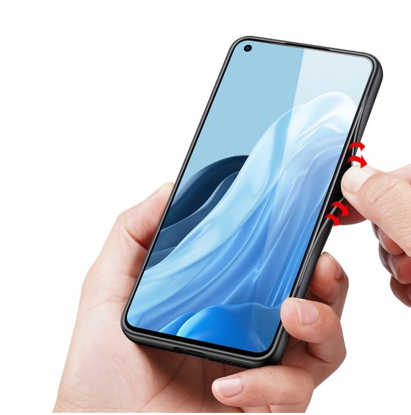 Dux Ducis Fino fodral täckt med nylonmaterial Oppo Reno7 Pro 5G svart
