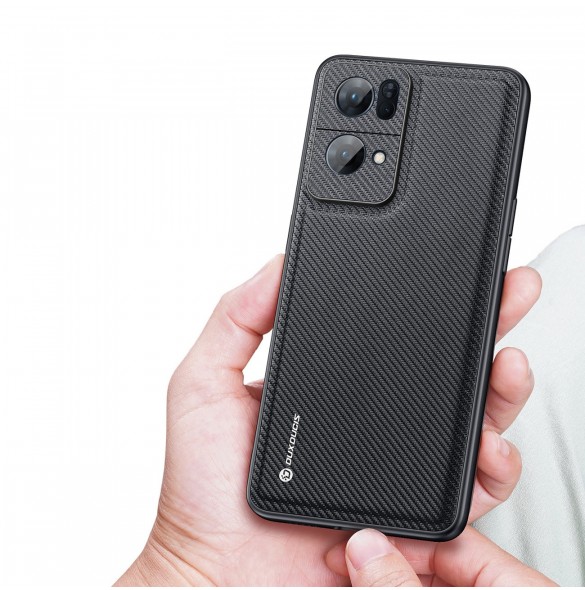 Dux Ducis Fino fodral täckt med nylonmaterial Oppo Reno7 Pro 5G svart