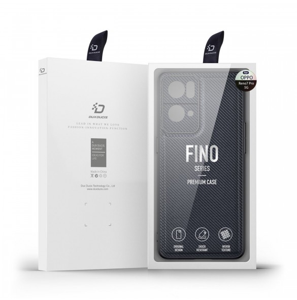 Dux Ducis Fino fodral täckt med nylonmaterial Oppo Reno7 Pro 5G svart