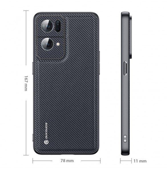 Dux Ducis Fino fodral täckt med nylonmaterial Oppo Reno7 Pro 5G svart