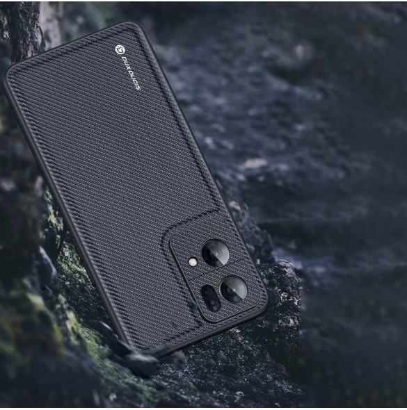 Dux Ducis Fino fodral täckt med nylonmaterial Oppo Reno7 Pro 5G svart