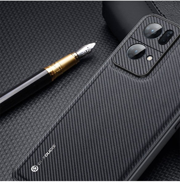 Dux Ducis Fino fodral täckt med nylonmaterial Oppo Reno7 Pro 5G svart