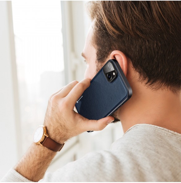Dux Ducis Fino skal skal iPhone 14 Plus blå nylon
