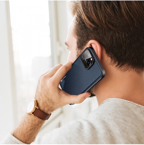 Dux Ducis Fino skal skal iPhone 14 Pro blå nylon