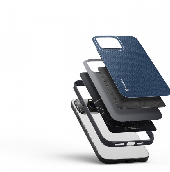 Dux Ducis Fino skal skal iPhone 14 Pro Max blå nylon