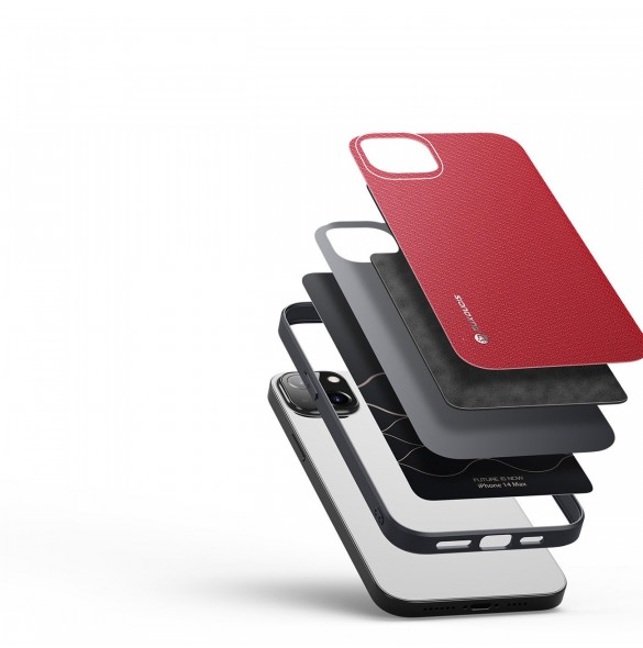 Dux Ducis Fino fodral skal av nylon för iPhone 14 Plus röd