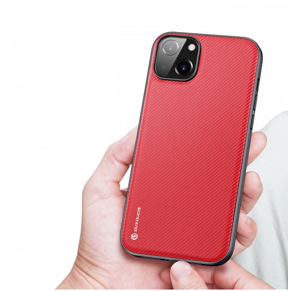 Dux Ducis Fino fodral skal av nylon för iPhone 14 Plus röd