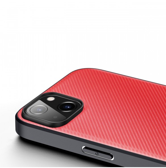 Dux Ducis Fino fodral skal av nylon för iPhone 14 Plus röd