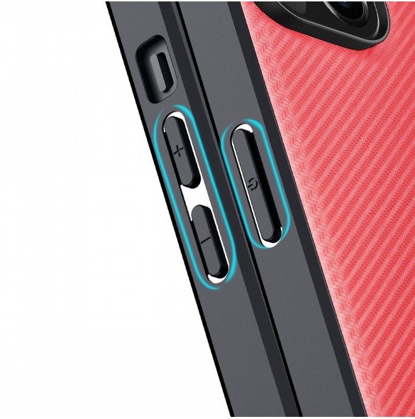 Dux Ducis Fino fodral skal av nylon för iPhone 14 Plus röd