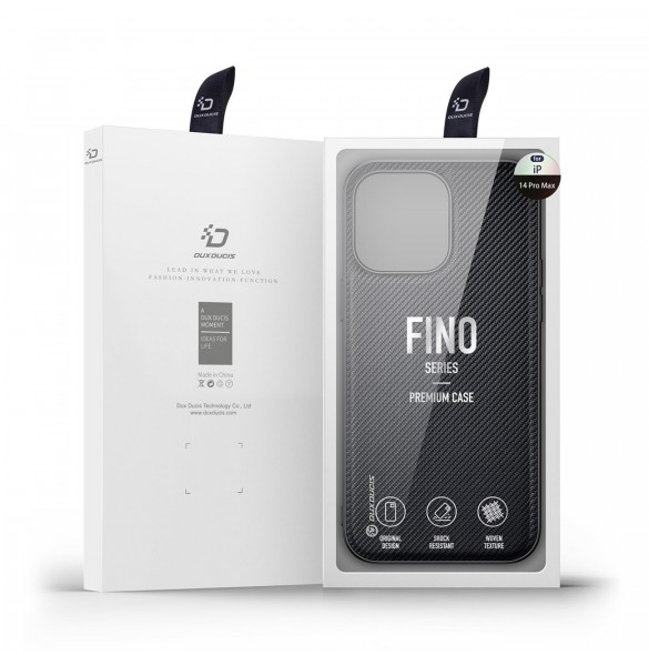Dux Ducis Fino fodral skal tillverkat av nylonmaterial iPhone 14 Pro Max svart
