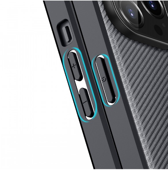 Dux Ducis Fino fodral skal tillverkat av nylonmaterial iPhone 14 Pro Max svart