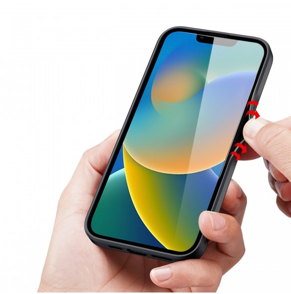 Dux Ducis Fino fodral skal nylon täckt iPhone 14 Plus svart