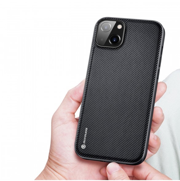 Dux Ducis Fino fodral skal nylon täckt iPhone 14 Plus svart