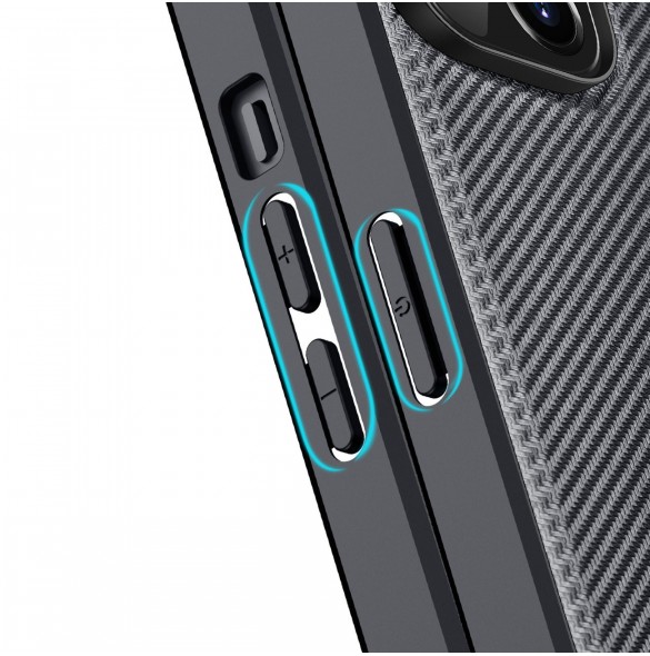Dux Ducis Fino fodral skal nylon täckt iPhone 14 Plus svart