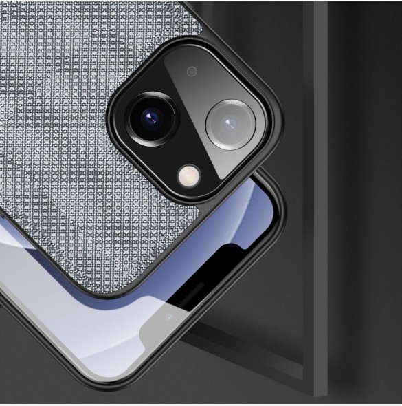 Dux Ducis Fino fodral täckt med nylonmaterial för iPhone 13 grå