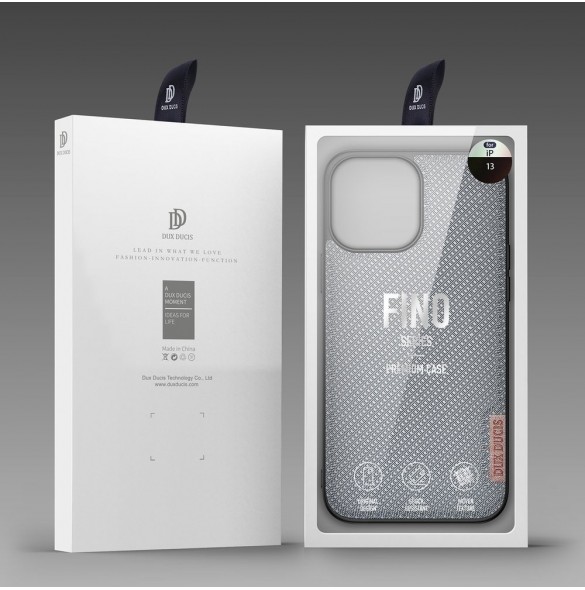 Dux Ducis Fino fodral täckt med nylonmaterial för iPhone 13 grå