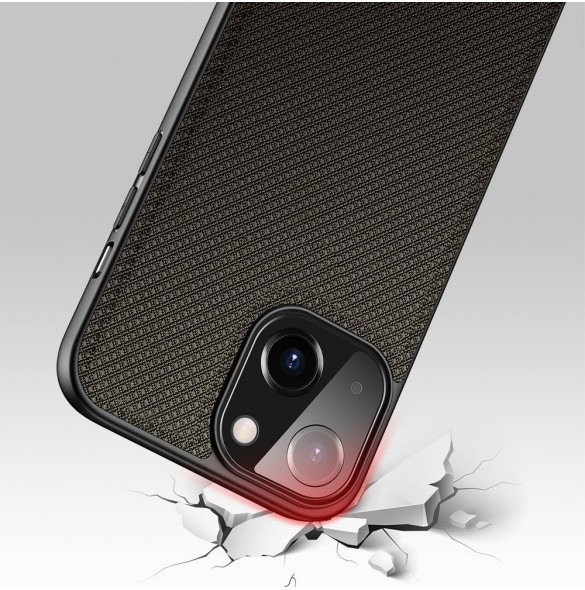 Dux Ducis Fino fodral täckt med nylonmaterial för iPhone 13 mini grön