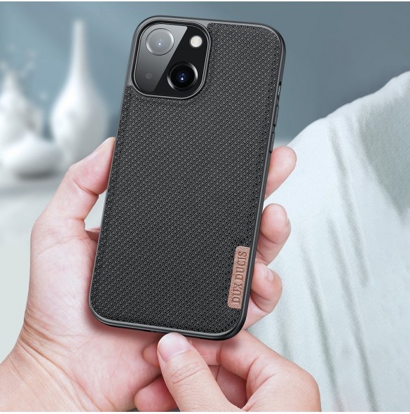 Dux Ducis Fino fodral täckt med nylonmaterial för iPhone 13 mini grön
