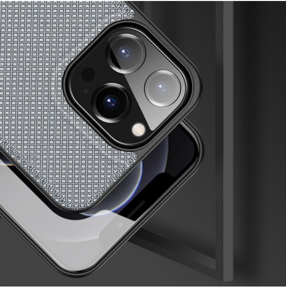 Dux Ducis Fino fodral täckt med nylonmaterial för iPhone 13 Pro grå