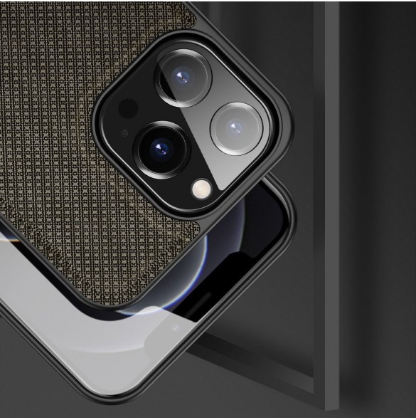 Dux Ducis Fino fodral täckt med nylonmaterial för iPhone 13 Pro grön